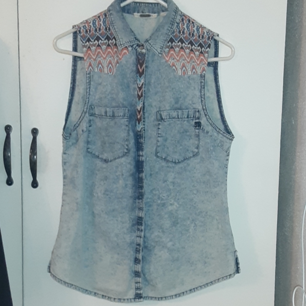 Miss me denim tank